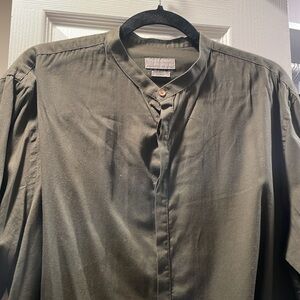 Zara Men’s Olive Green XL Slim Fit Button Down Long sleeve